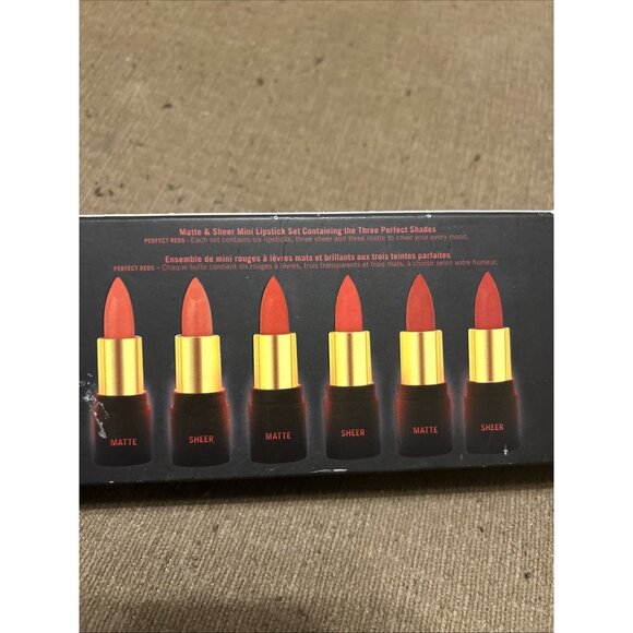 ULTRAFLESH Perfect Reds Set Of 6 Mini Lipsticks Matte & Sheer New In Sealed Box - Picture 3 of 8